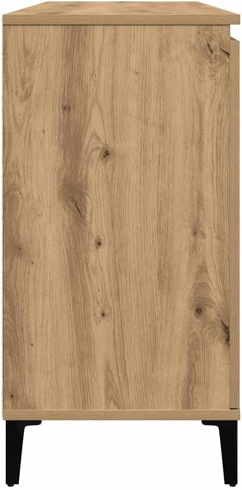 Artisan Oak Industrial Sideboard Cabinet 2 Doors 2 Drawers Spacious Storage Unit