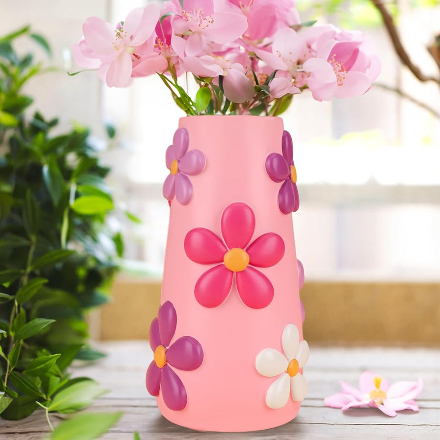 Pink Pastel Flower Vase Funky Mushroom Resin Vase Cute Table Home Decor