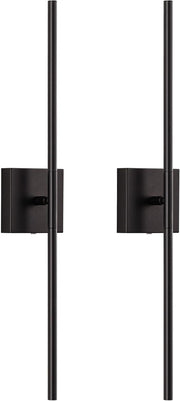Rechargeable LED Wall Sconces Set of 2, Dimmable, Remote Control, 23.6"
