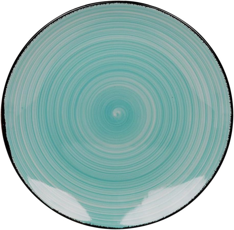 12 Piece Stoneware Dinnerware Set Plates Bowls Assorted Colours Dishwasher Safe