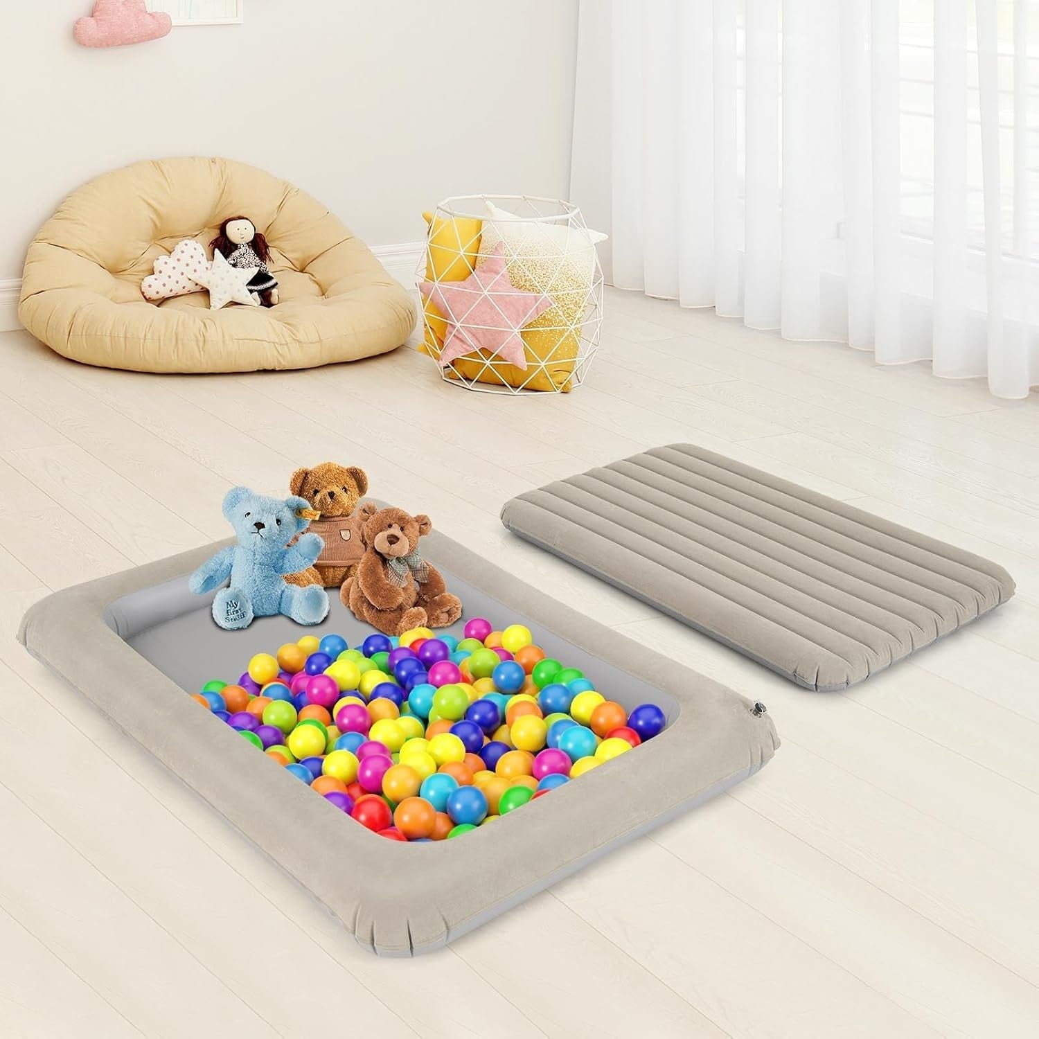 Kids Inflatable Toddler Travel Bed Air Mattress w/ Pump Portable