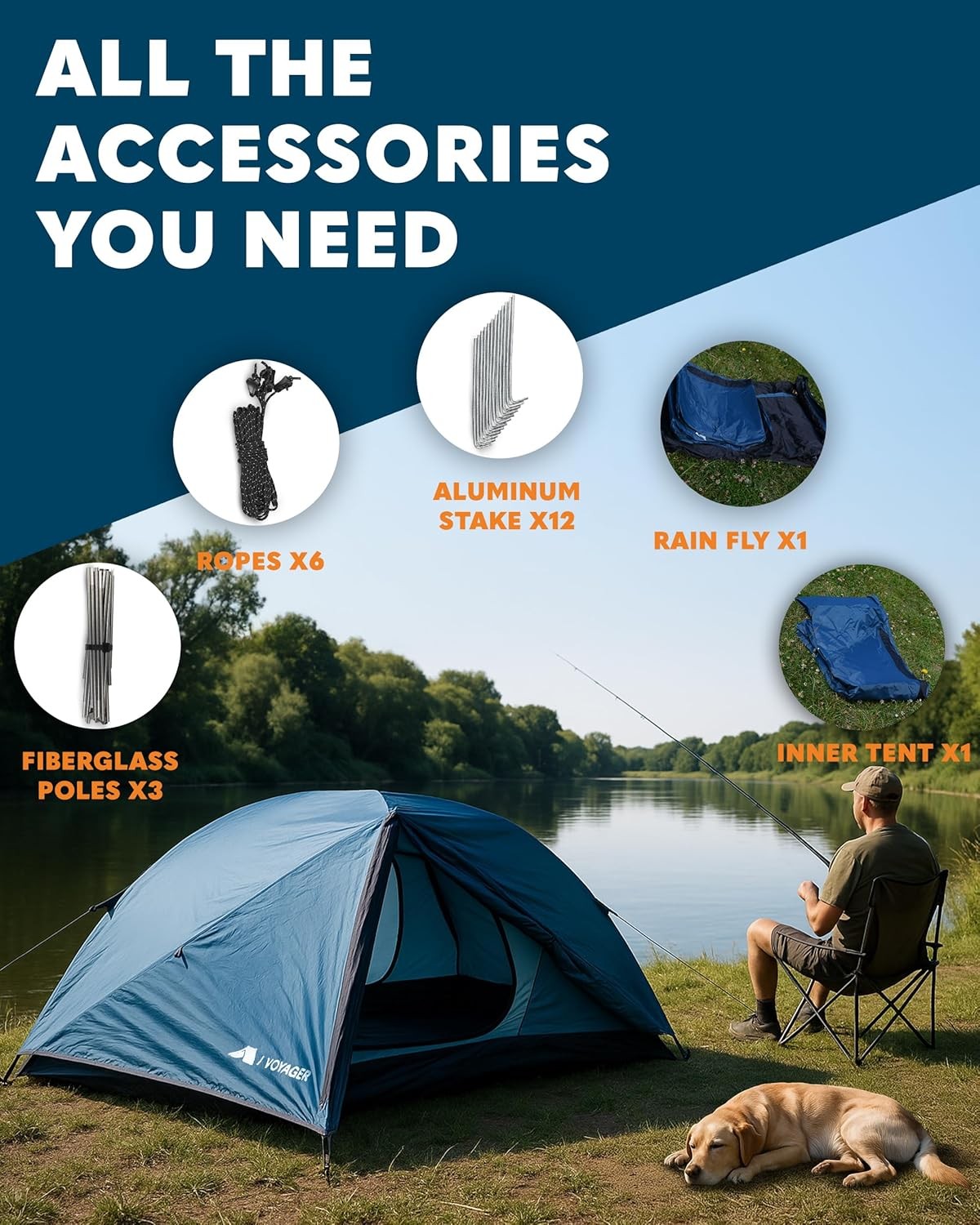 2 Man Dome Camping Waterproof Lightweight Hiking