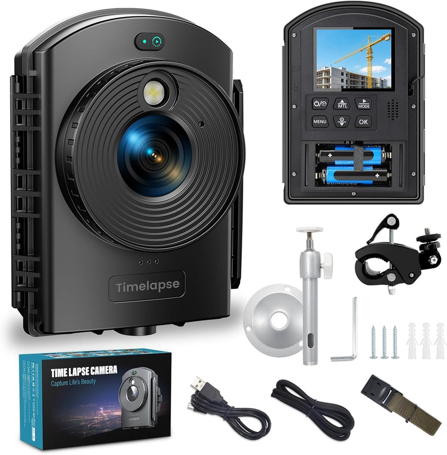 1080P Time Lapse Camera Outdoor Construction IP66 180 Day 64GB