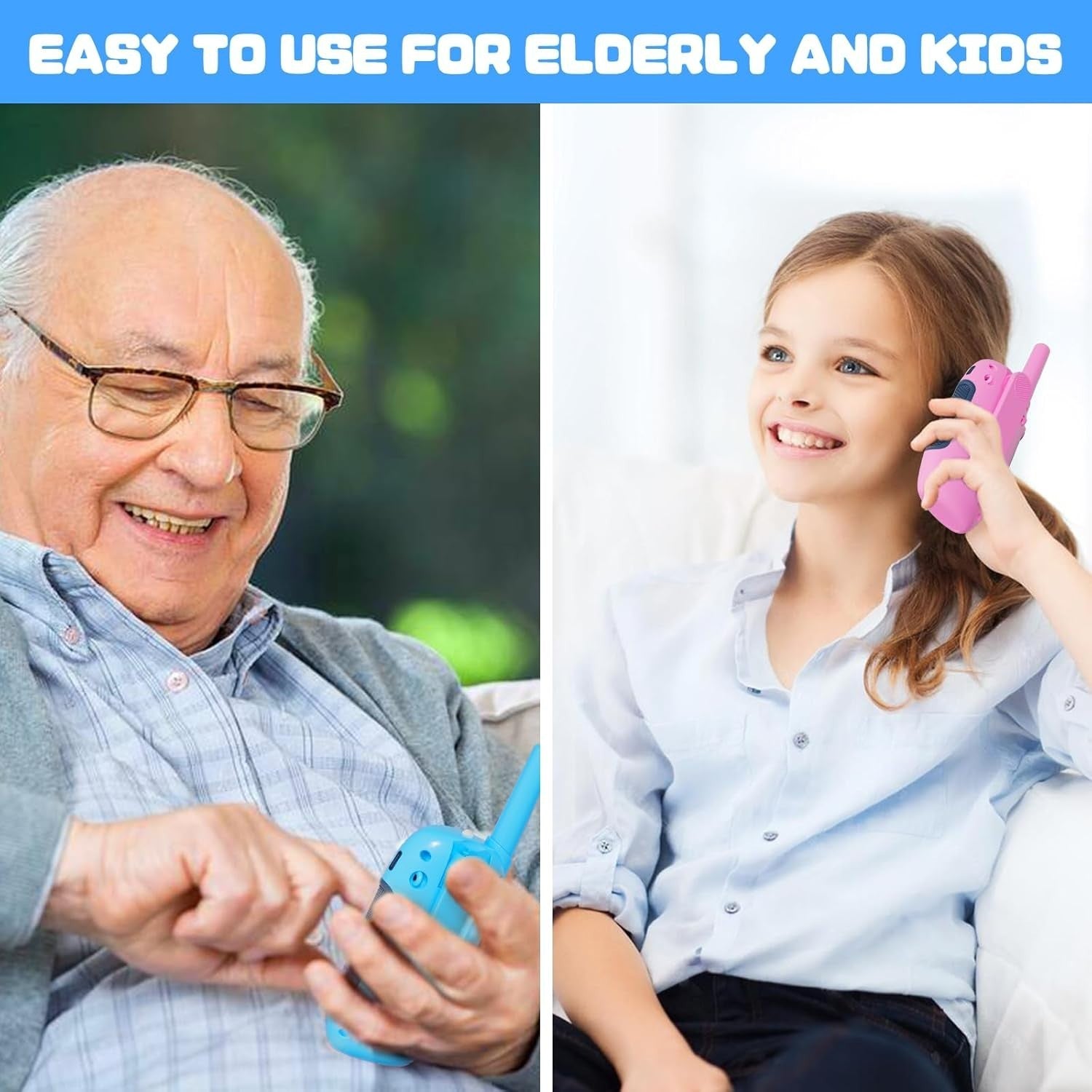 Rechargeable Walkie Talkies Kids Adults 2 Pack PMR446 VOX Long Range