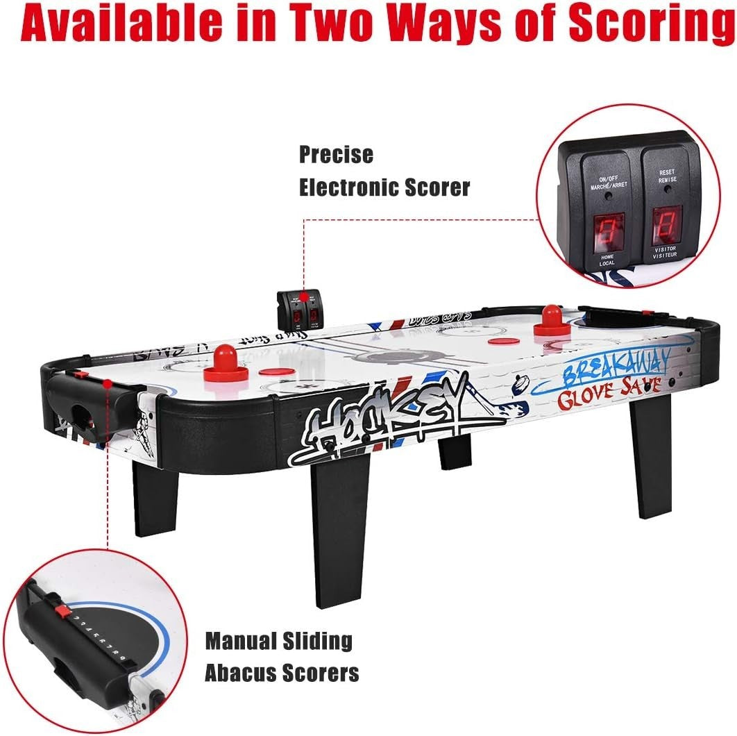 42 Inch Tabletop Air Hockey Game Electronic Blower Dual Scorers