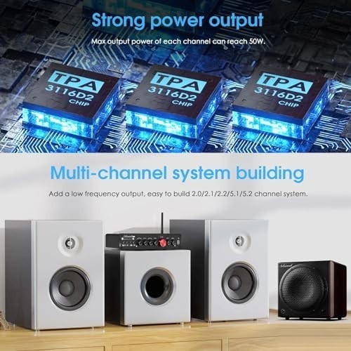 HiFi 5.1 Channel Bluetooth Home Theater Amp Subwoofer Stereo Power