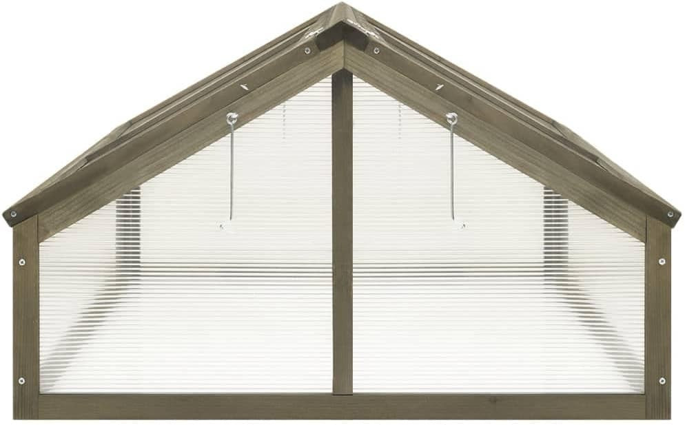 Grey Wooden Cold Frame Greenhouse 114x80x50cm | Firwood Outdoor Planter Box