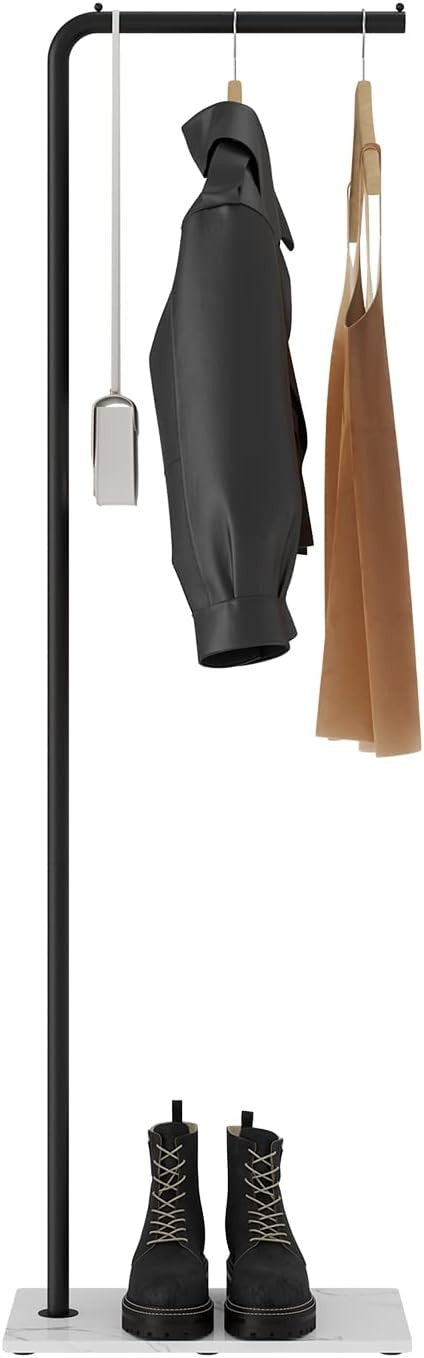 150cm Metal Coat Rack Stand | Black Freestanding Clothes Hanger for Entryway