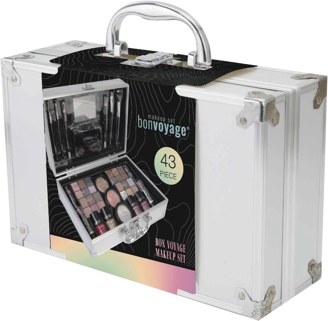 All In One Makeup Kit Train Case Lipstick Eyeshadow Nail Set