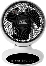 9" Air Circulation Desk Fan White 5-Speed 360° Oscillation Quiet Remote Control