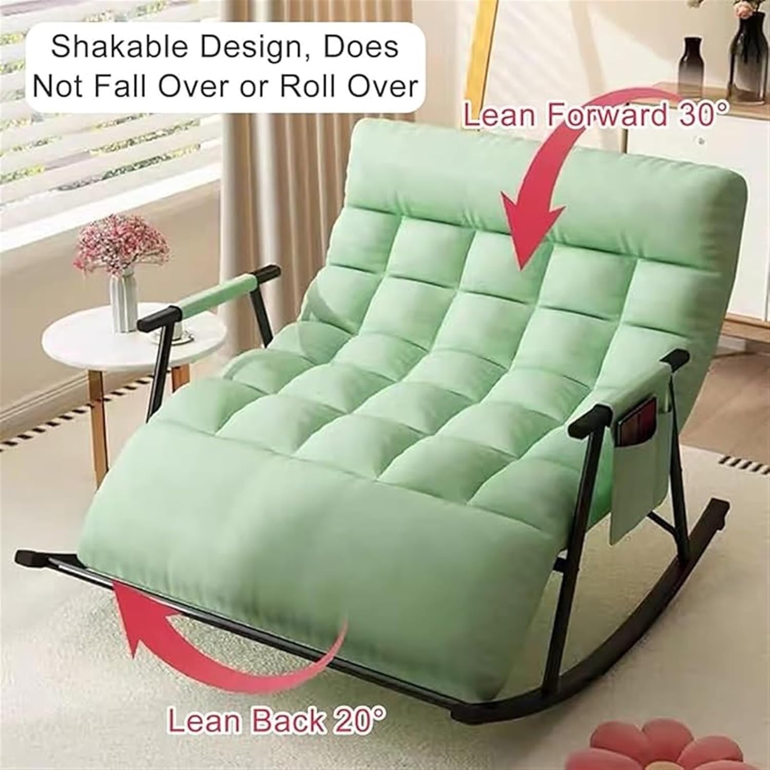 Oversized Comfy Rocking Recliner Chair Indoor Wide Padded Seat Lounge