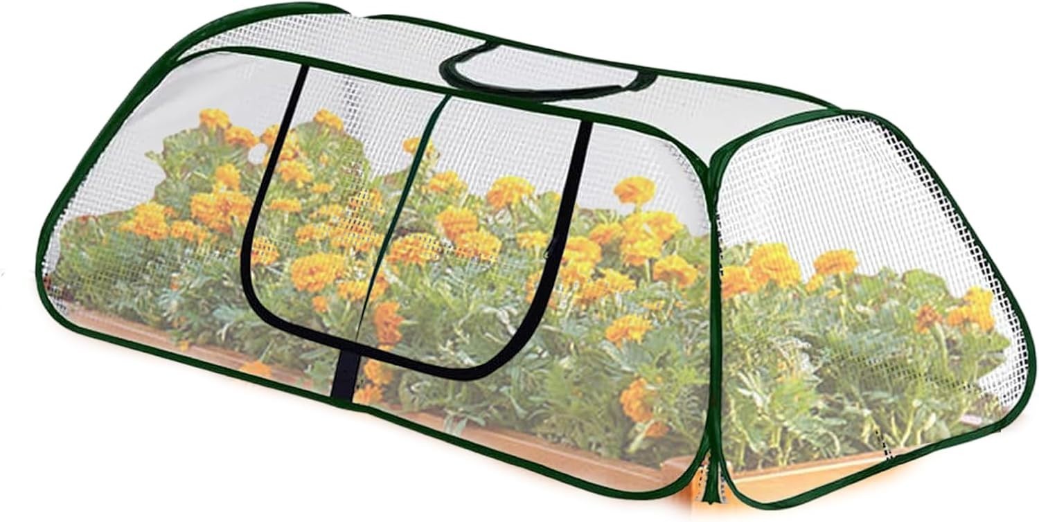 Mini Garden Greenhouse Mesh Tunnel Cold Frame Waterproof UV Protection 35x35cm