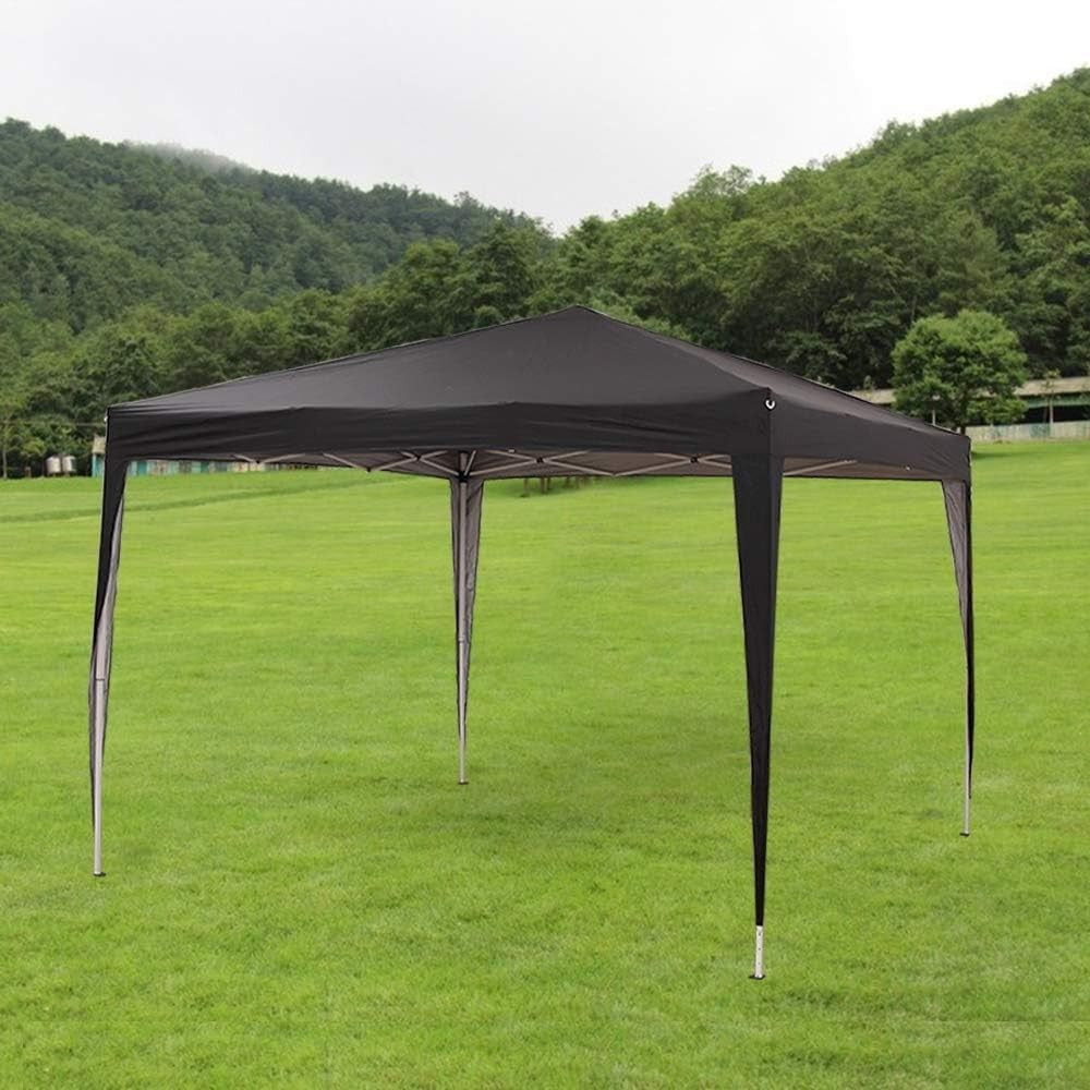 3x3m Black Pop Up Gazebo Waterproof Garden Marquee Tent with Sides & Carry Bag