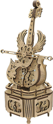 3D Wooden Cello Puzzle Music Box DIY Mechanical Model Kit for Teens & Adults