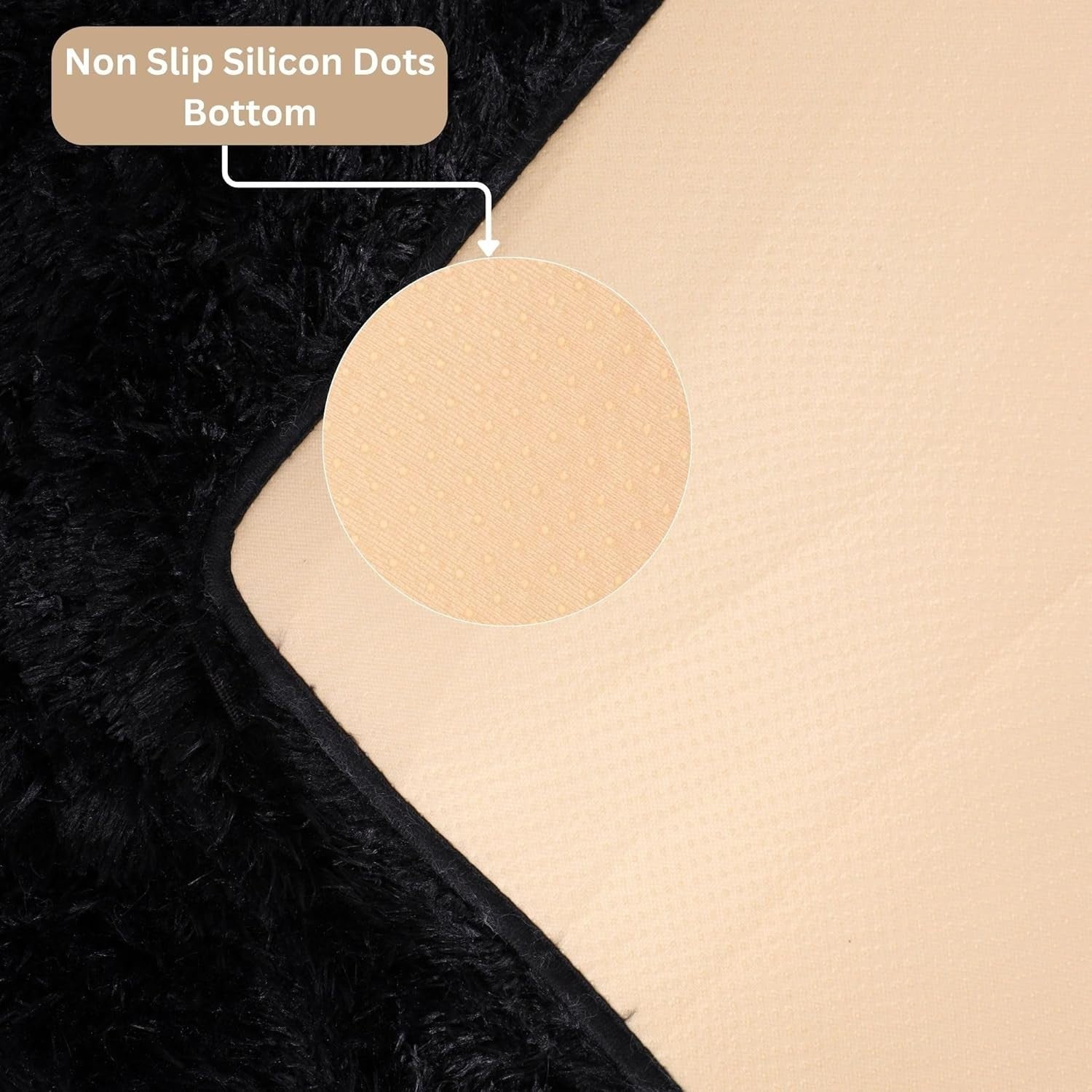 Large Shaggy Rug 200x290cm Black Soft Fluffy Thick Pile Non Slip Living Room