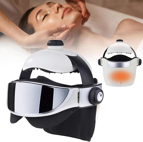 Electric Head & Eye Massager Helmet Heat Air Compression Sleep Aid