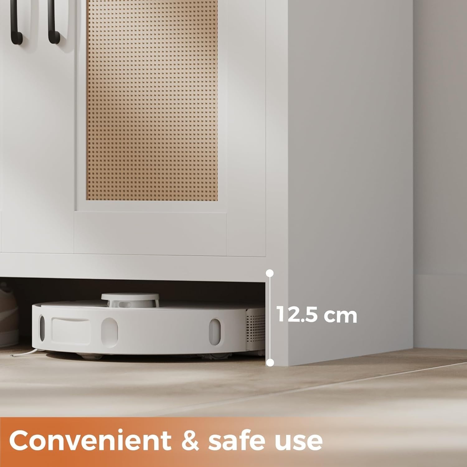 5-Layer Rattan Shoe Cabinet with Adjustable Shelves Sturdy Storage 68x38x88cm