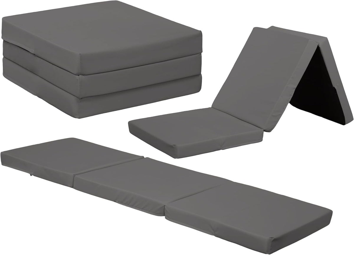 Foldable Z Bed Mattress Foam Futon Chair for Adults Kids Sleepover Compact
