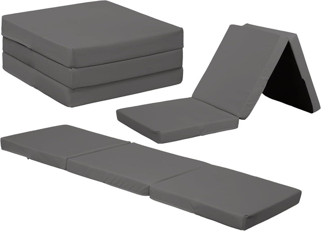 Foldable Z Bed Mattress Foam Futon Chair for Adults Kids Sleepover Compact