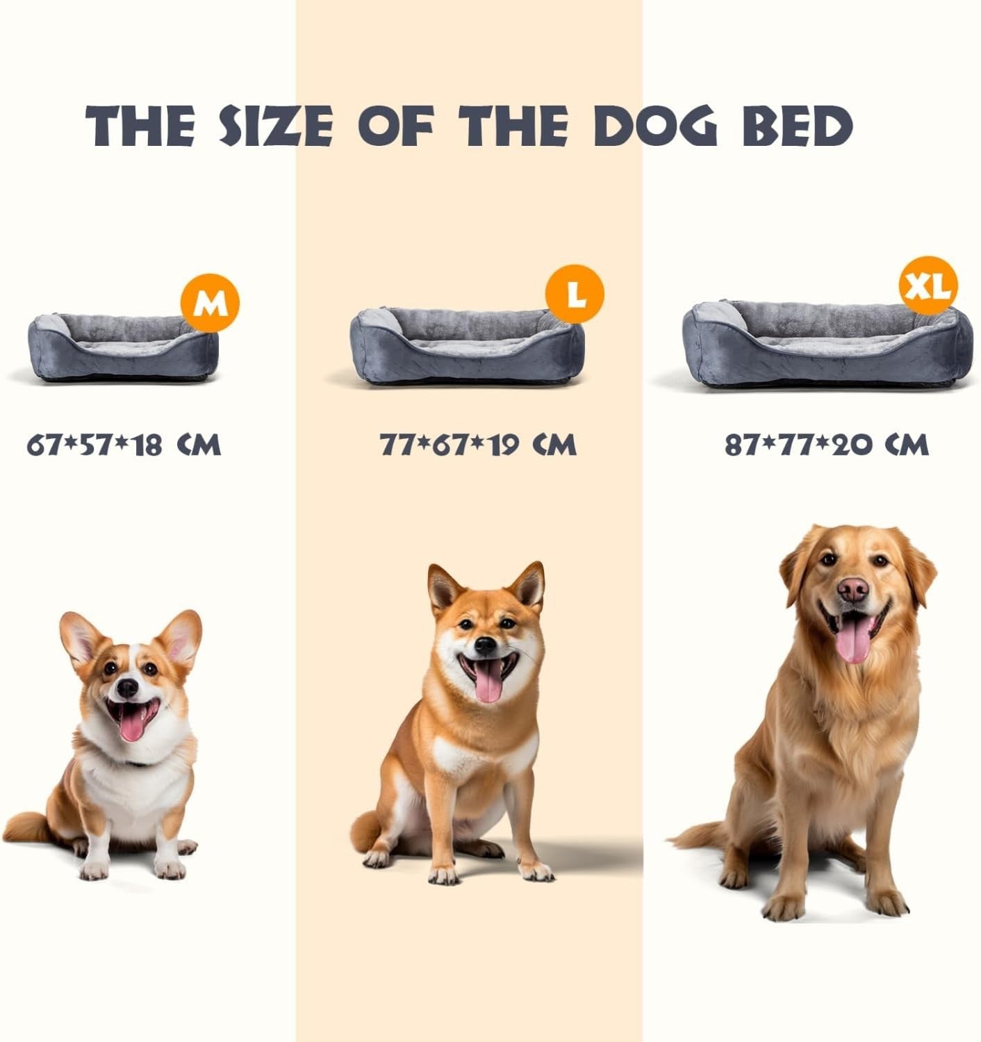 Extra Large Dog Bed 87x77x20cm Plush Washable Non Slip Grey