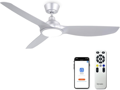 Ovlaim 132CM Silent DC Motor Smart Ceiling Fan with LED, Remote, App & Voice