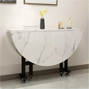 Foldable Drop Leaf Kitchen Table with 6 Wheels for Compact Spaces