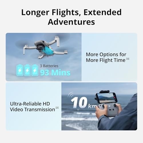 DJI Mini 4K Fly More Combo Drone, 3 Batteries, 4K UHD Camera, 10km Range