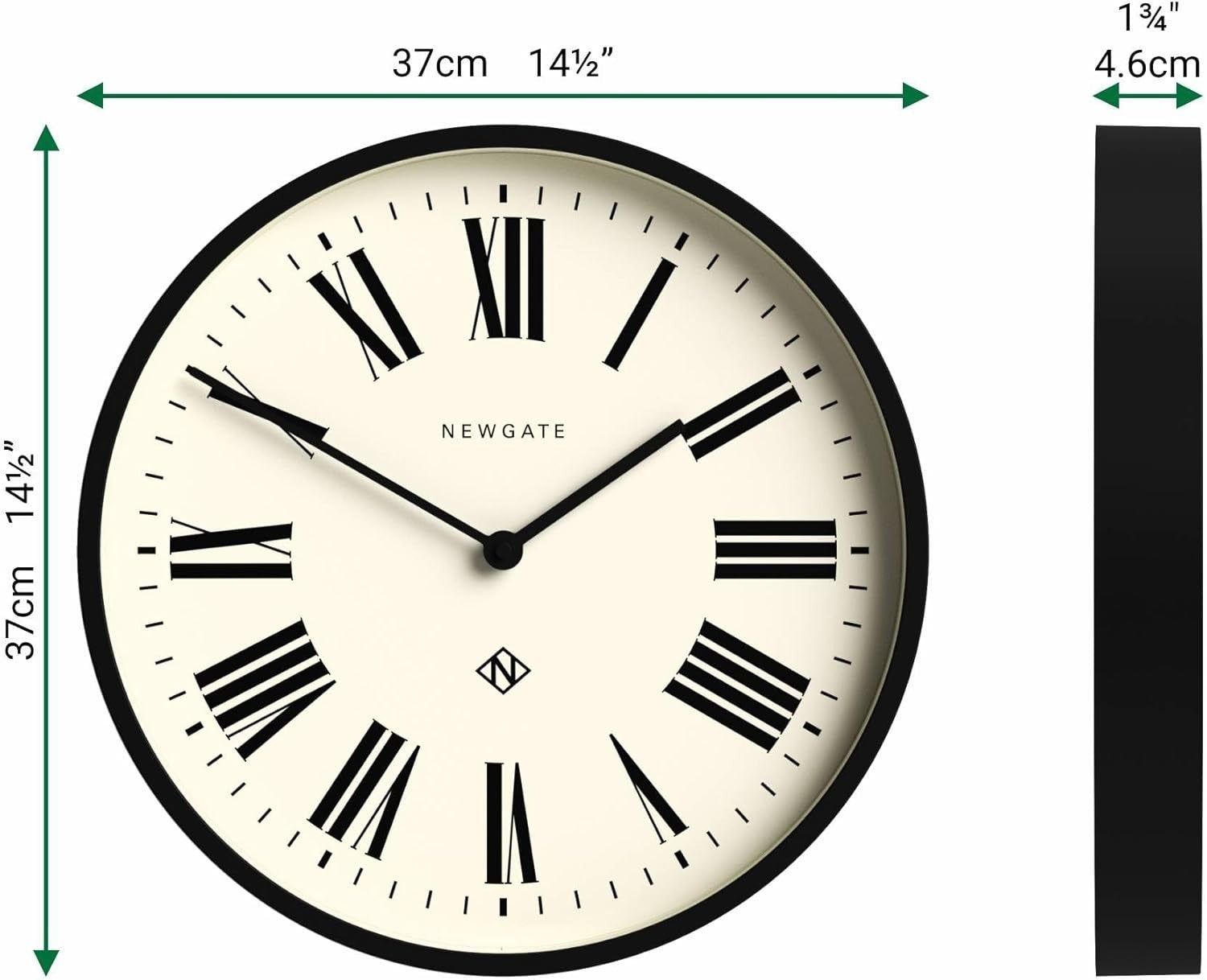 Classic Roman Numeral Wall Clock 37cm | Large Display, Silent, Kitchen, Office