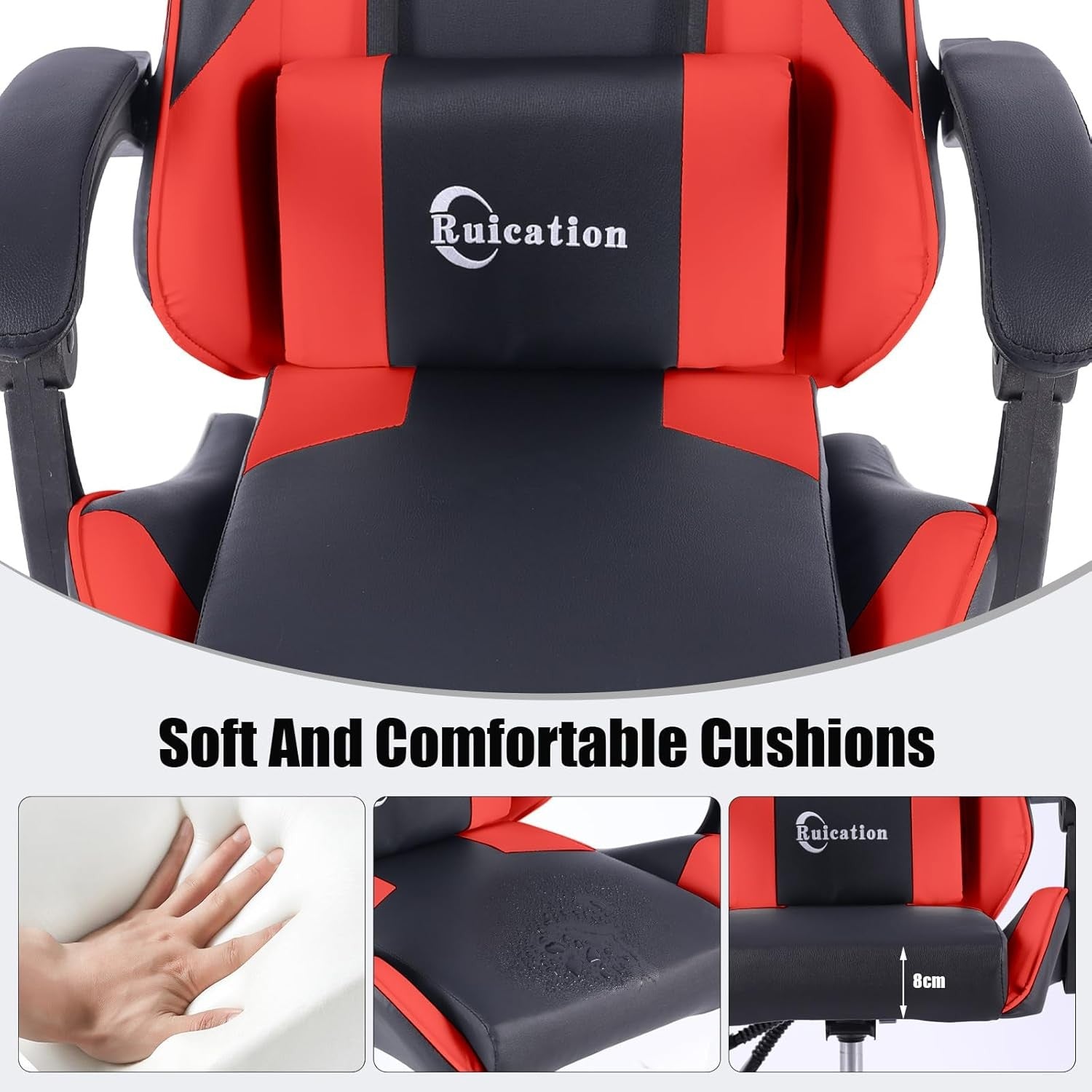 Ergonomic Gaming Chair Reclining Office Desk Chair Lumbar Support Red