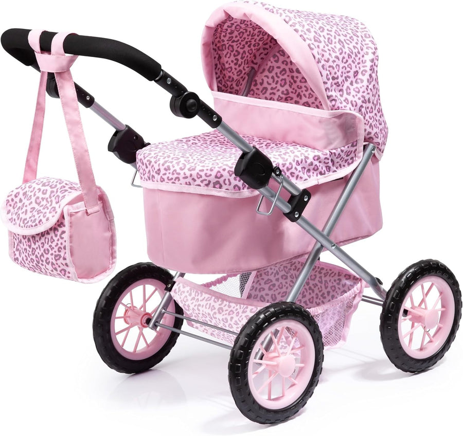 Doll Pram Pushchair Foldable Adjustable Handle with Bag Basket Fairy 46cm