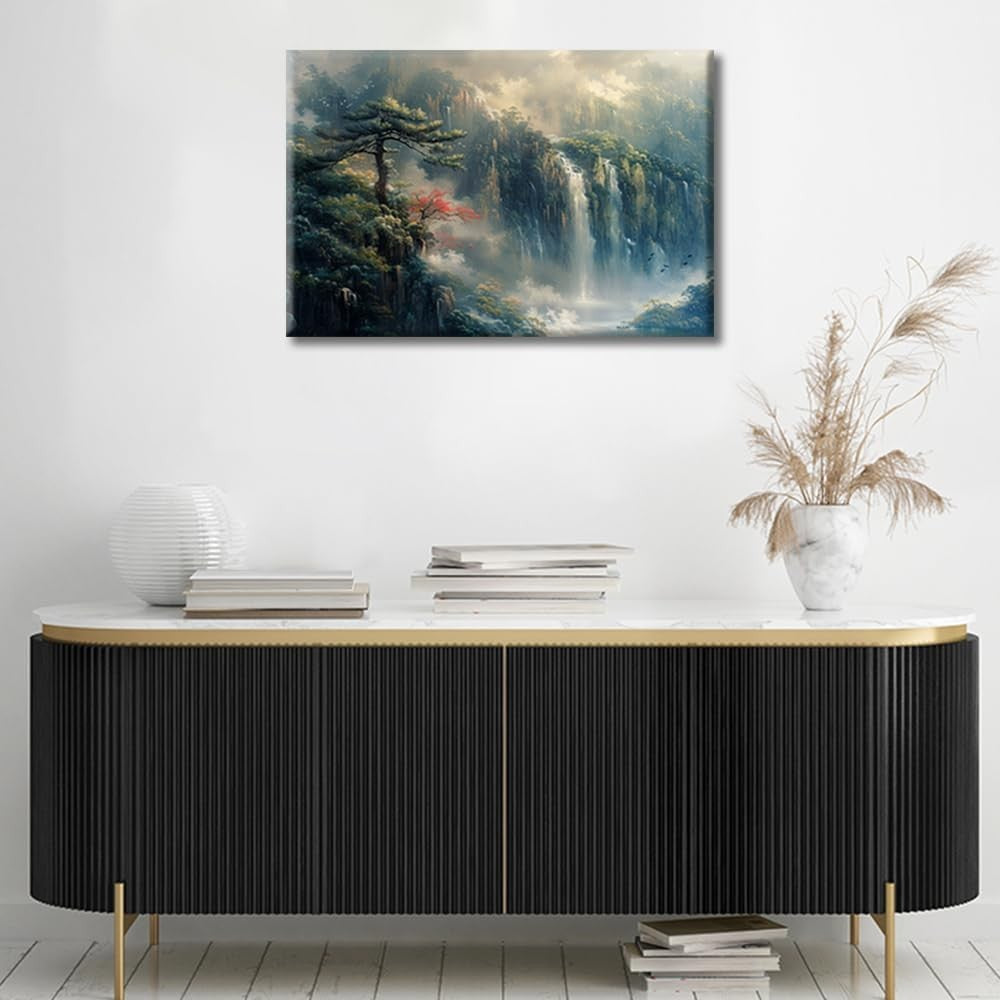 Waterfalls Canvas Wall Art 45L x 2.5W cm Landscape Nature Print