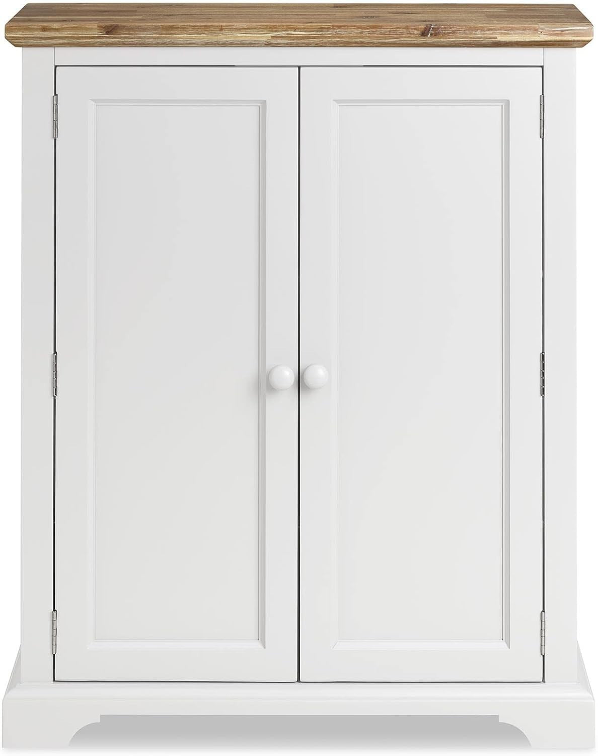 White Wooden Shoe Cabinet with Adjustable Shelves & Airflow Doors