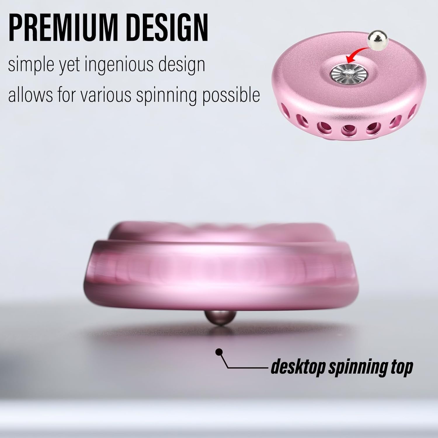 Pink Flower Metal Fidget Spinner Silent DIY Coin Top Slider