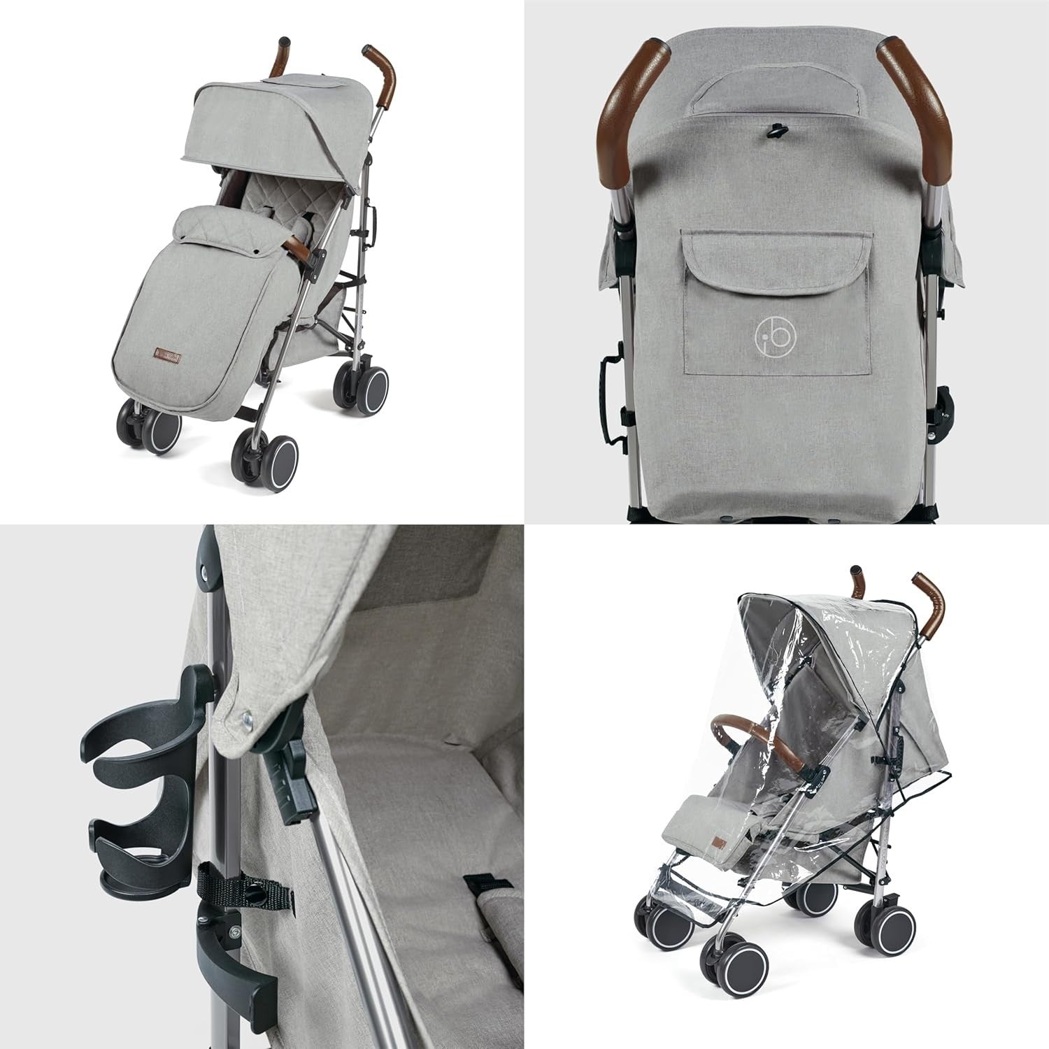 Compact Lightweight Baby Stroller Silver Grey 6 Months-4 Years Recline UPF50+