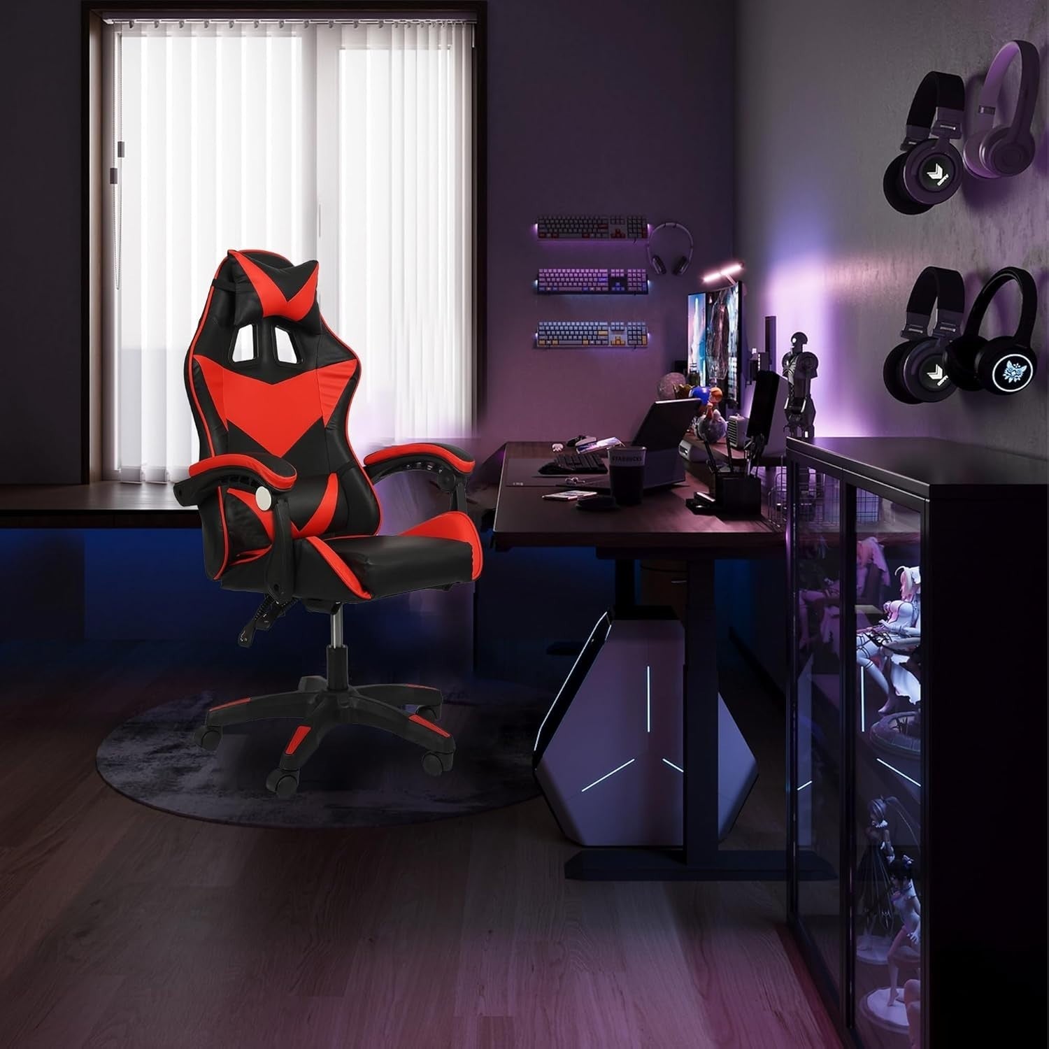 Gaming Chair Ergonomic Recliner Office Racing Desk Seat Black/Red 246lb Support