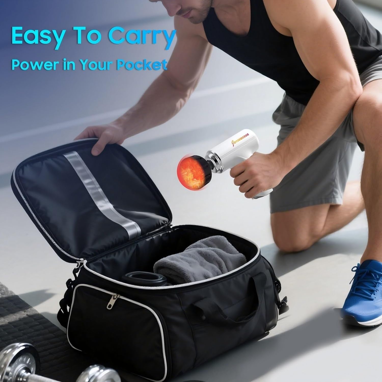 Deep Tissue Massage Gun with Heat Head Portable Percussion Muscle Recovery