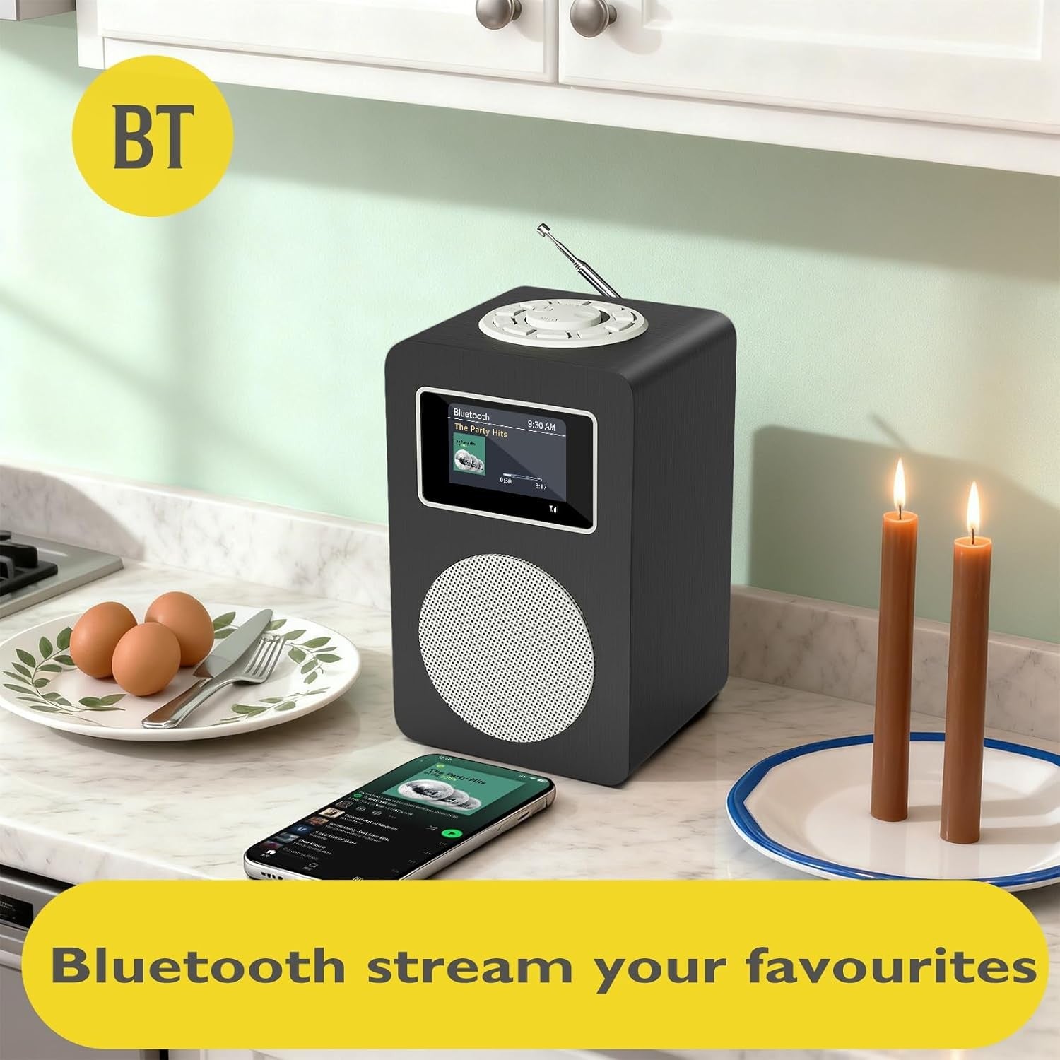 DAB+ Digital Radio Alarm Clock Bluetooth FM Alarm Colour Display