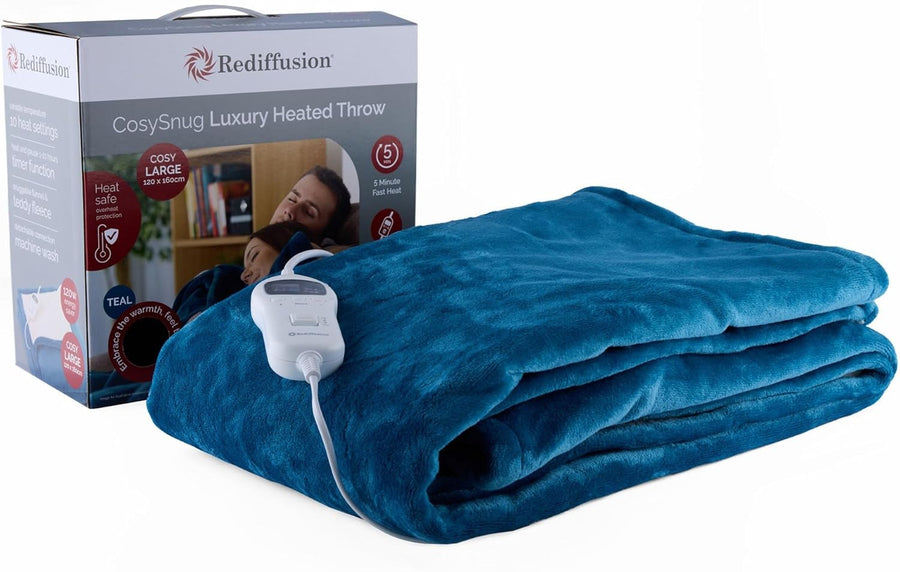Electric Heated Throw Blanket Soft Fleece Energy Saving Washable 160x120cm