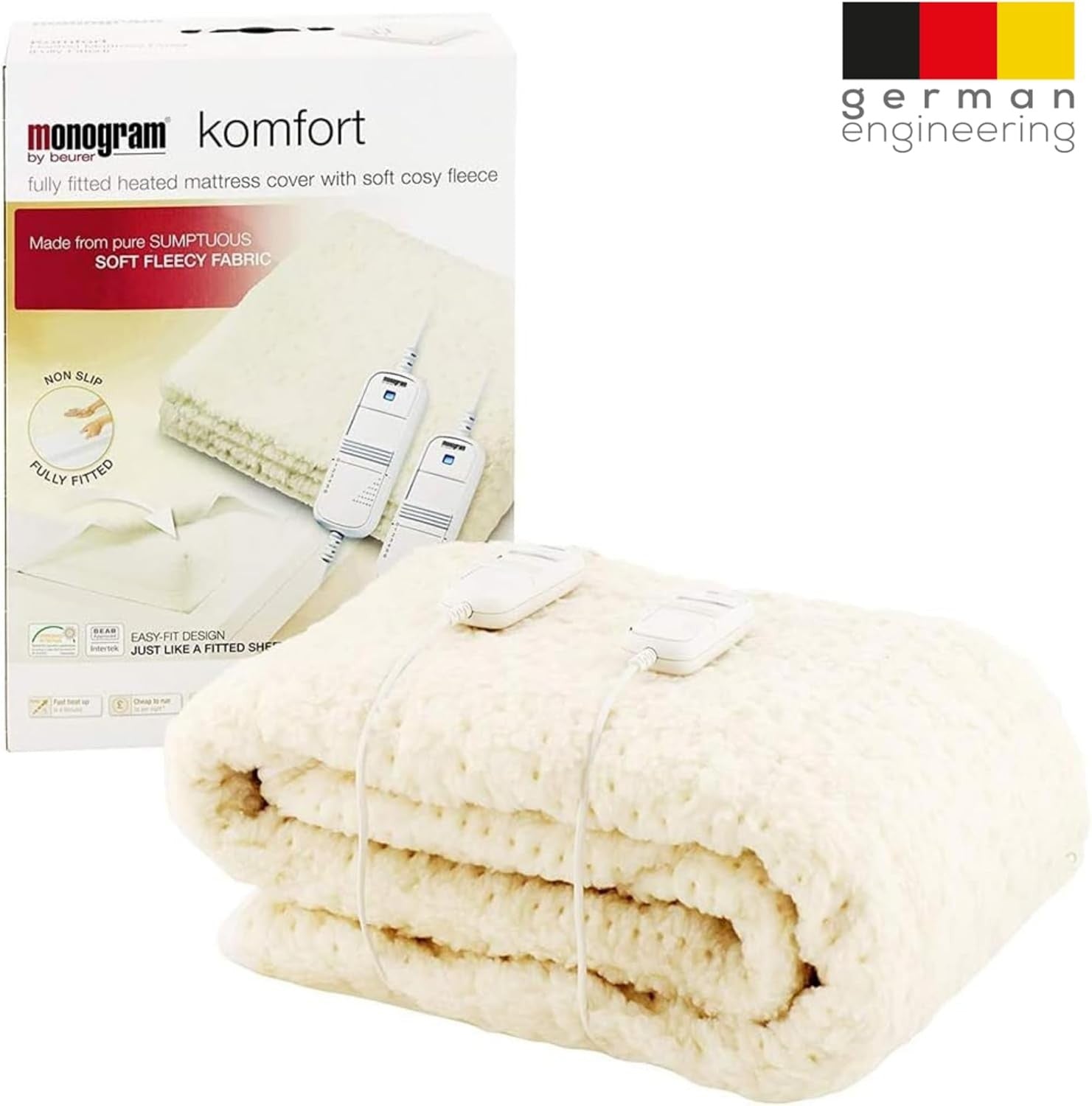 Super King Electric Heated Mattress Cover Dual Control 6 Heat Washable