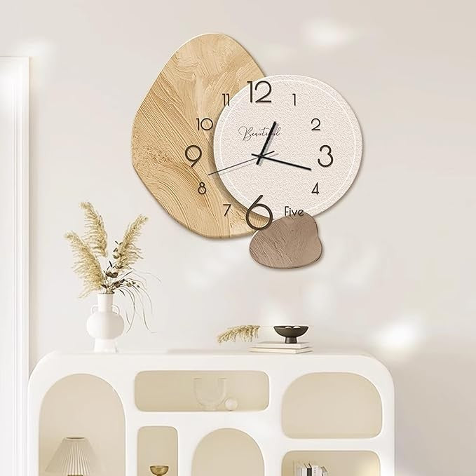 Nordic Art Deco Wall Clock 40cm Silent Modern Crystalline Design