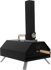 Outdoor Wood Fired Pizza Oven | Stainless Steel BBQ Grill with Stone & Thermomet