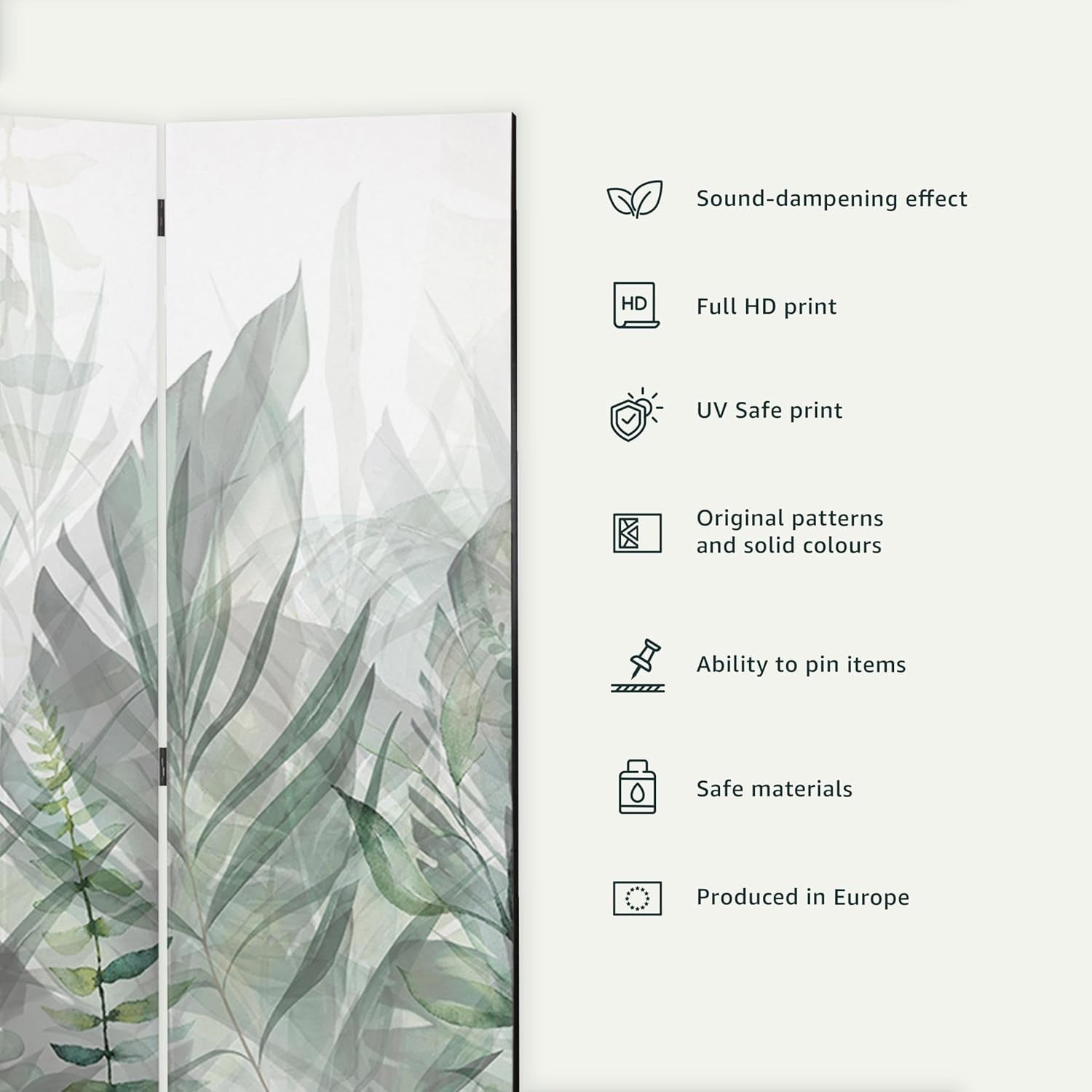 Retro Vintage Print Folding Room Divider – Double-Sided Acoustic Foam Screen