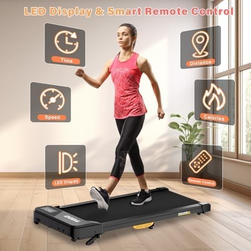 6% Incline Under-Desk Walking Pad 2.5HP, Compact 3-in-1 Treadmill Home Office