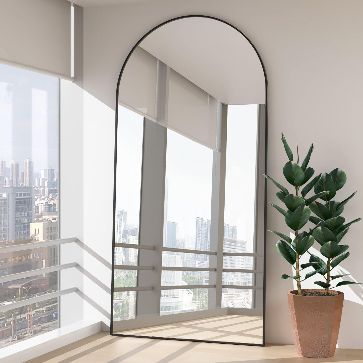 Large Arched Floor Mirror 193x86cm Full Body Wall or Stand Decor