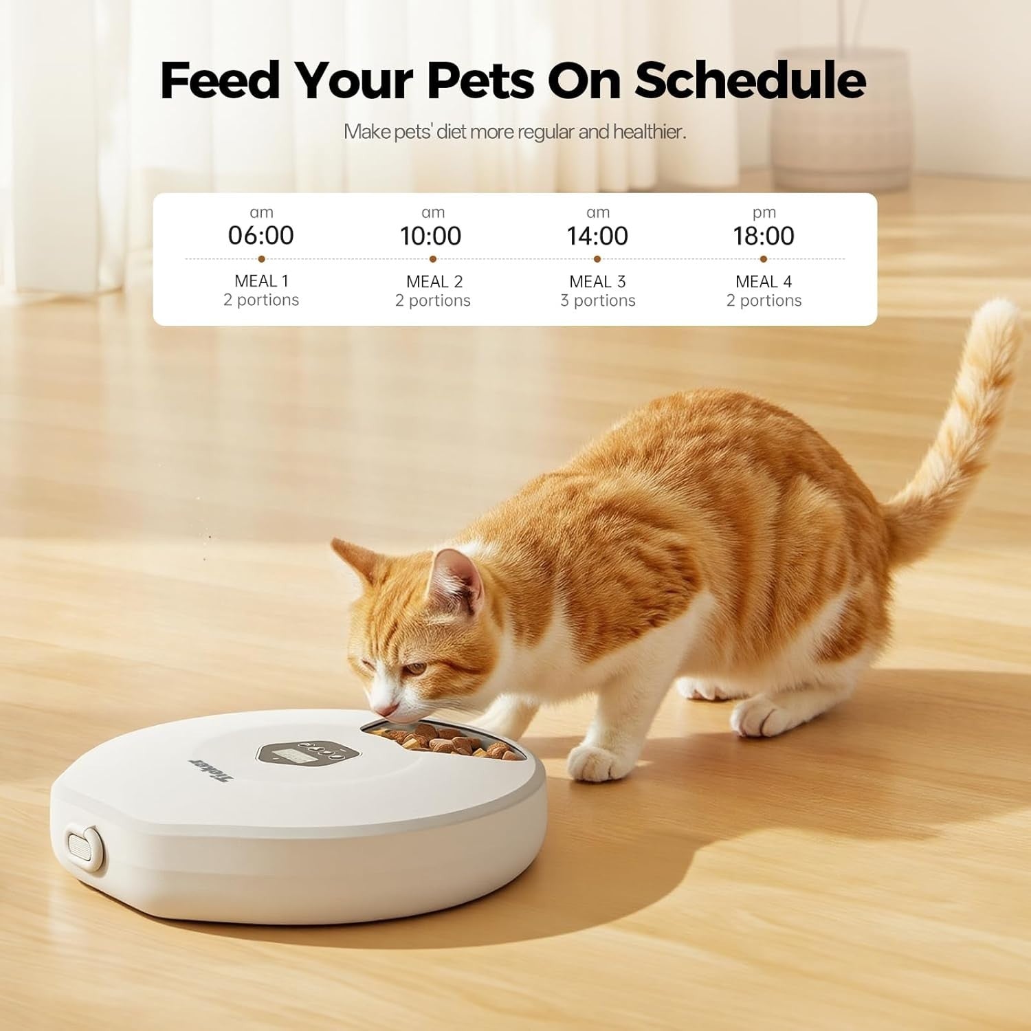 Automatic Wet Dry Pet Feeder 5 Meal Timer Ice Pack Cat Food Dispenser