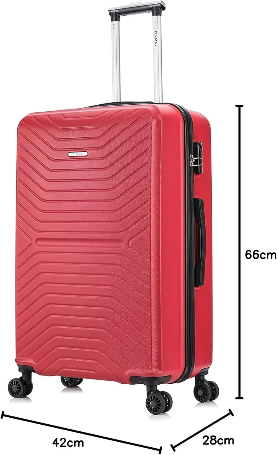 Medium 24'' Check In Luggage ABS Hard Shell 4 Wheel Spinner 68L Lock