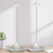 Rechargeable Cordless LED Table Lamps 2pcs Silver, Dimmable, Portable