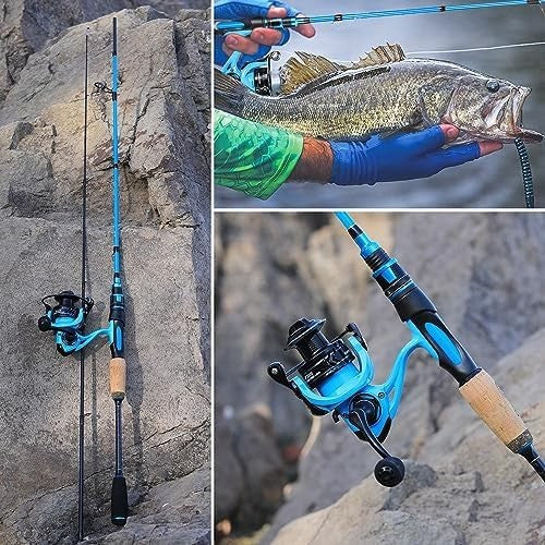 2.1M Carbon Spinning Rod & Reel Combo – Portable Bass Fishing Kit