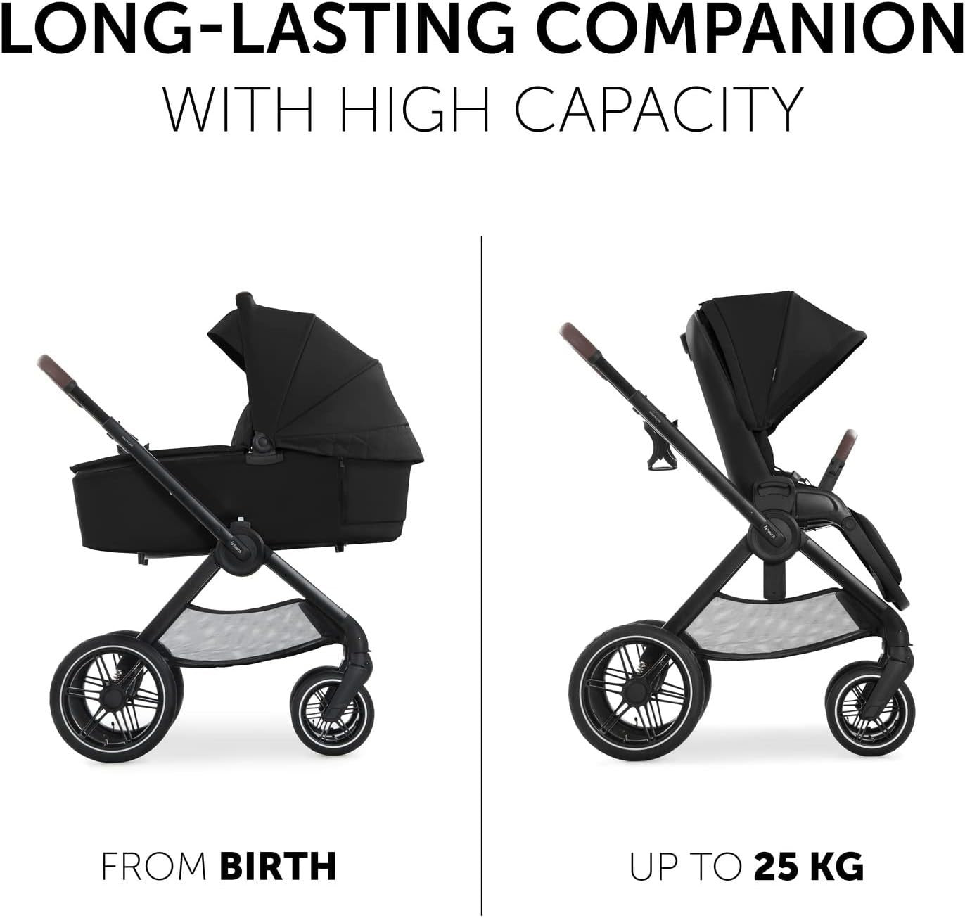 Walk N Care 2-in-1 Pram & Pushchair Black Lightweight Foldable Stroller