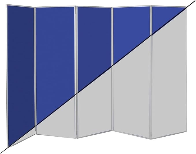 5 Panel Folding Room Divider Partition 1800x3000mm Office School Display Screen